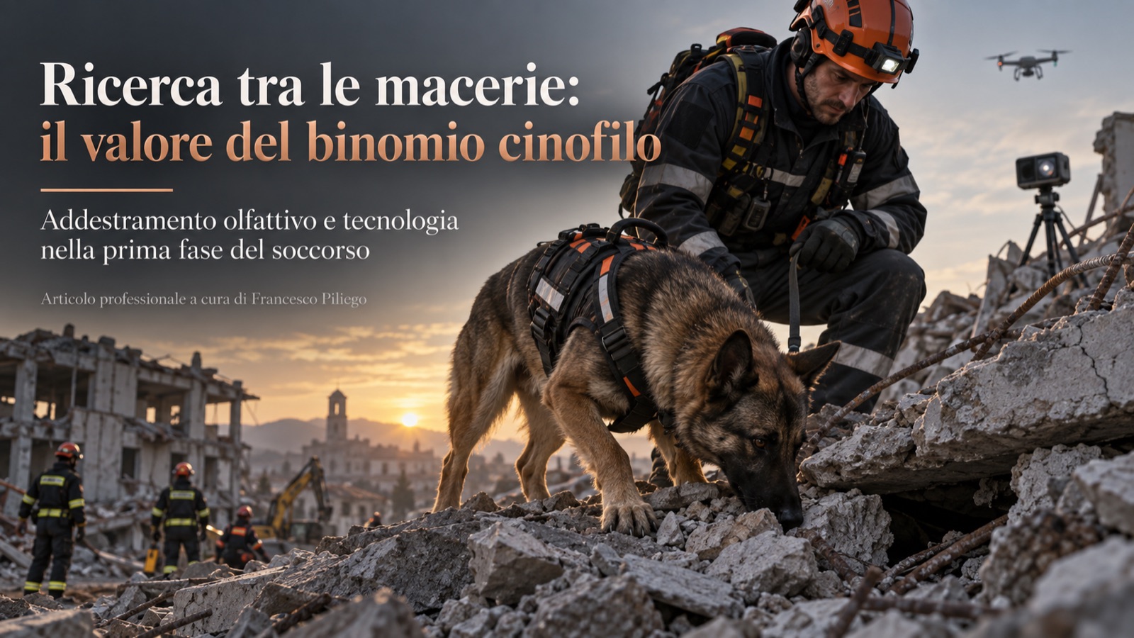 Ricerca tra le macerie: il valore del binomio cinofilo. Articolo professionale a cura di Francesco Piliego